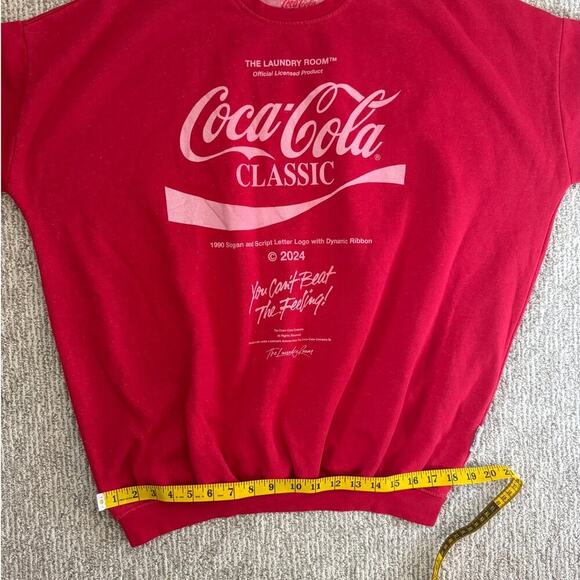 Coca Cola Oversized Sweatshirt by The Laundry Room - Size Small Red - Picture 5 of 10
